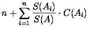 $\displaystyle n+\sum_{i=1}^{n}{S(A_i)\over S(A)}\cdot C(A_i)$
