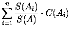 $\displaystyle \sum_{i=1}^{n}{S(A_i)\over S(A)}\cdot C(A_i)$